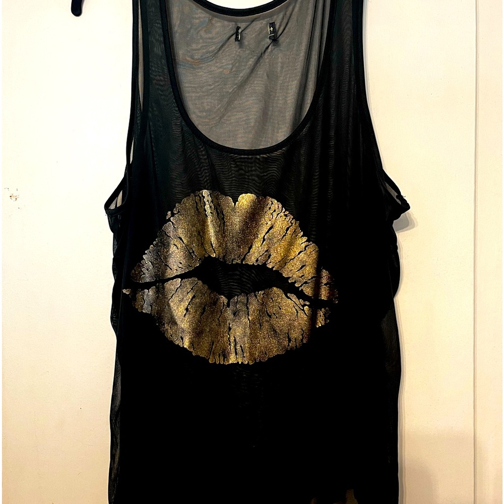 Black and gold sheer  tank top